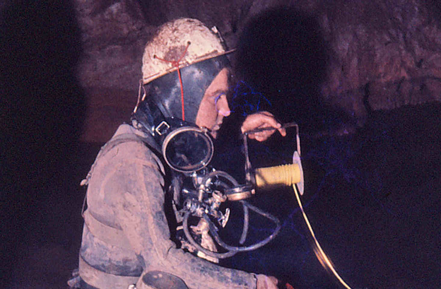 John Ogden diving in The Chikker Cave in Morocco
